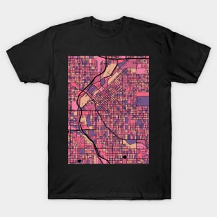 Denver Map Pattern in Purple & Pink T-Shirt